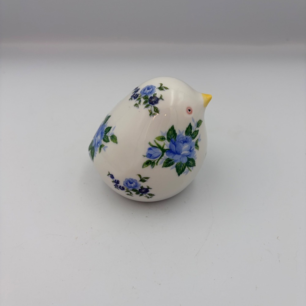 Vintage Napcoware Blue Rose Floral Bird Chick Figurine Japan Ceramic 3 Inch - Picture 3 of 8